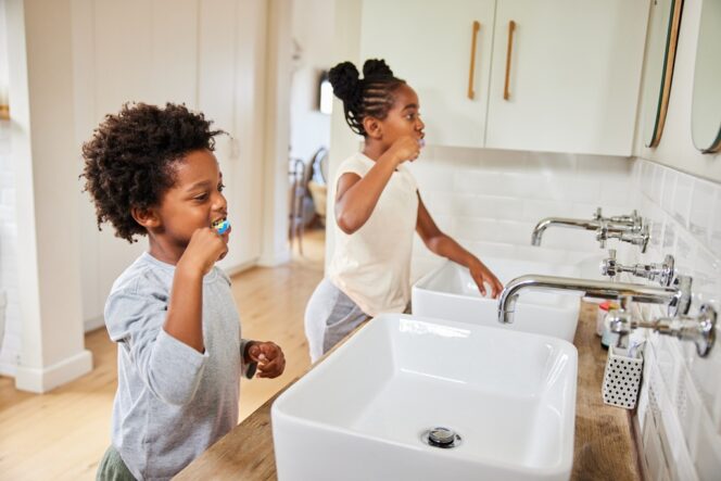 brushing teeth